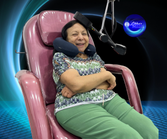 Paciente feliz após tratamento